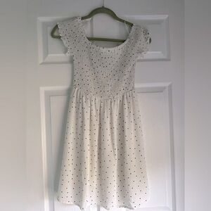 Off shoulder polka dot baby doll dress
